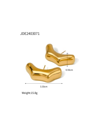 JDE2403071 gold Stainless steel Irregular Hip Hop Stud Earring