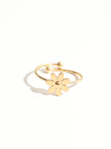 Titanium Steel Shell Clover Dainty Band Ring