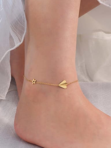 Titanium 316L Stainless Steel Irregular Minimalist Anklet with e-coated waterproof