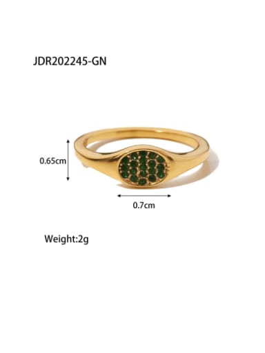 JDR202245 GN Stainless steel Cubic Zirconia Geometric Vintage Band Ring