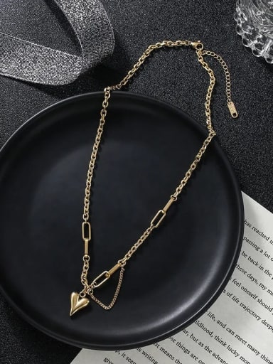 K6163 Love Tassel Necklace Gold Titanium Steel Tassel Trend Necklace