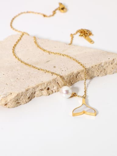 Stainless steel Shell Fish Dainty Necklace