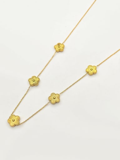 XL228 Five Flower Necklace [13mm] Titanium Steel Flower Trend Necklace