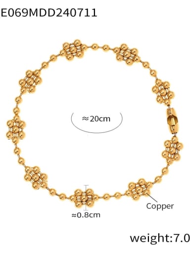 TXE069 Double Pearl Gold Bracelet Trend Flower Brass Bracelet and Necklace Set