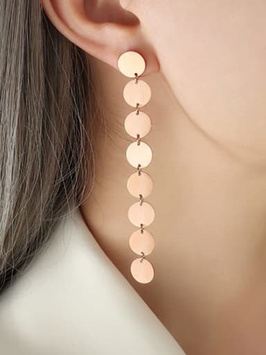 Rose Gold Earrings Titanium Steel Geometric Minimalist Chandelier Earring