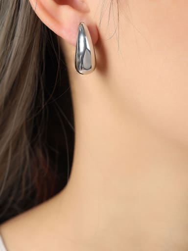 F1019 Steel Earrings Titanium Steel Geometric Trend Stud Earring