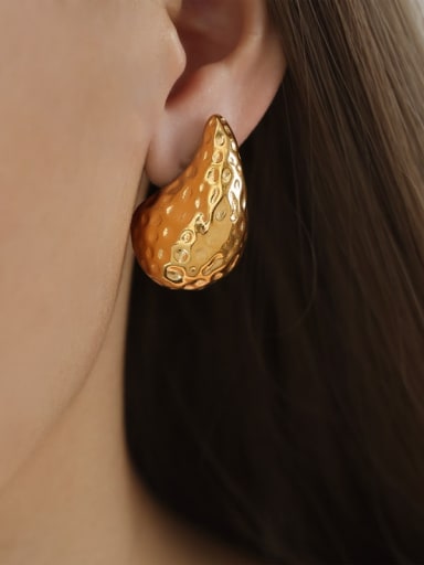 F1210 Gold Earrings Titanium Steel Geometric Trend Stud Earring