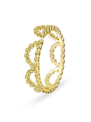 Gold Fine hollow lace stainless steel ring
