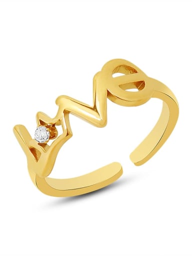 A308 gold crown single diamond ring Titanium Steel Rhinestone Crown Minimalist Band Ring