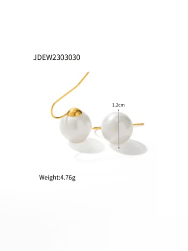 Stainless steel Imitation Pearl Geometric Minimalist Hook Earring