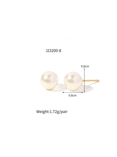 JDE2023200 8 Stainless steel Imitation Pearl Geometric Minimalist Stud Earring