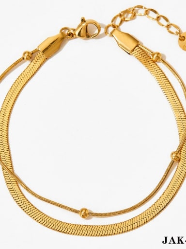 JAK412 Golden anklet Trend Geometric Stainless steel Bracelet and Necklace Set