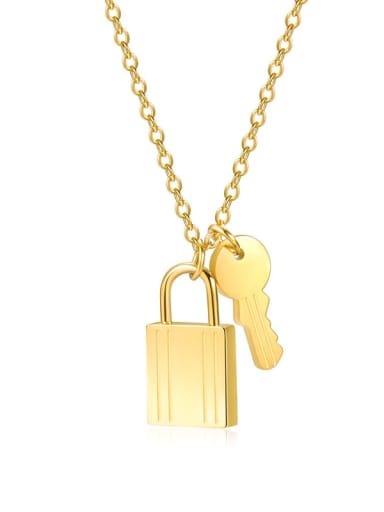 Titanium Steel  Minimalist Locket Key Pendant Necklace