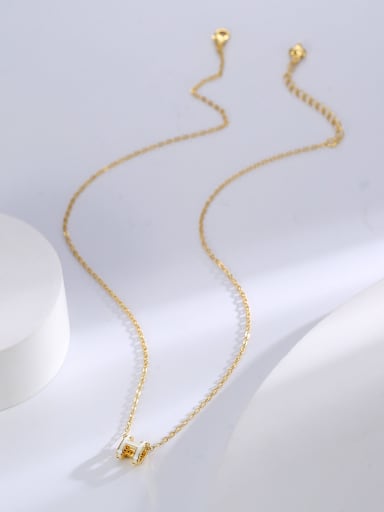 H01007 gold Brass Enamel Letter Minimalist Necklace