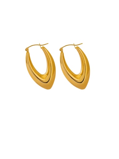 F631 Gold Earrings Titanium Steel Geometric Vintage Huggie Earring