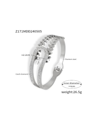 Titanium Steel Cubic Zirconia Irregular Hip Hop Band Bangle