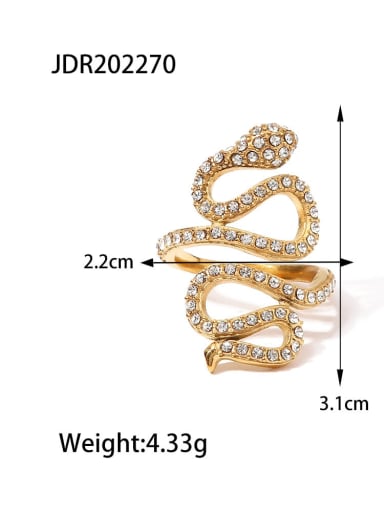 JDR202270 Stainless steel Trend Snake Earring Ring and Necklace Set