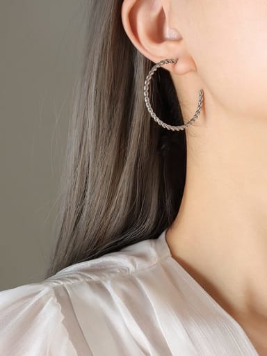 F304 steel large earrings Trend Geometric Titanium Steel