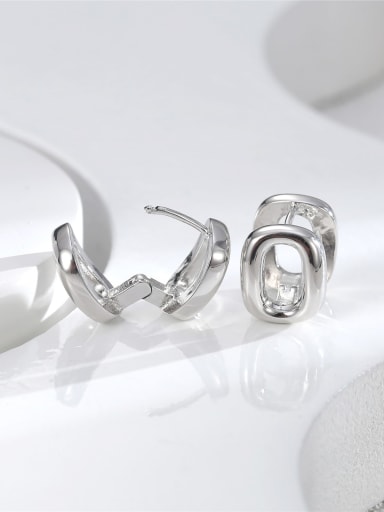 H01467 steel color Brass Geometric Minimalist Stud Earring