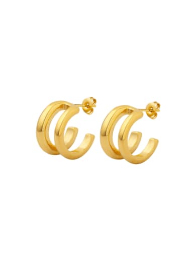 F660 Gold Earrings Titanium Steel Geometric Minimalist Stud Earring