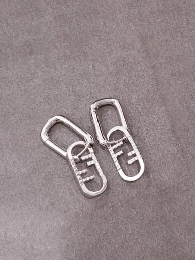 H01069 steel Brass Cubic Zirconia Geometric Vintage Huggie Earring