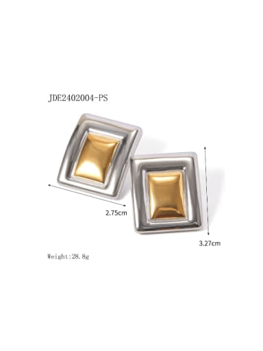 JDE2402004 PS Stainless steel Geometric Hip Hop Stud Earring