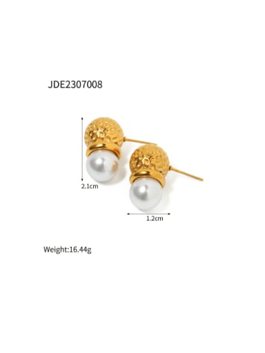 JDE2307008 Stainless steel Imitation Pearl Flower Hip Hop Necklace