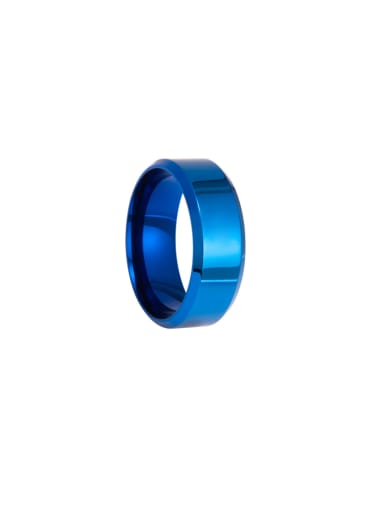 blue Stainless steel Geometric Minimalist Men's Band Ring