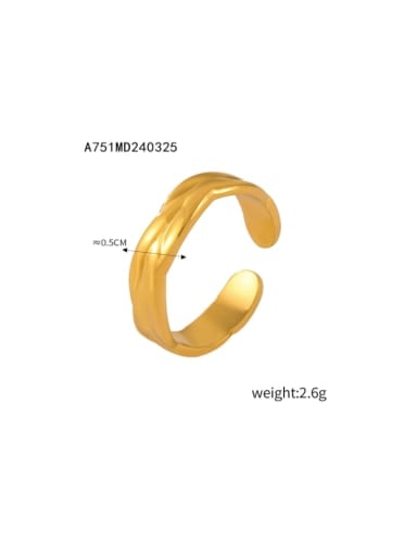 A751 Gold Ring Titanium Steel Geometric Hip Hop Band Ring