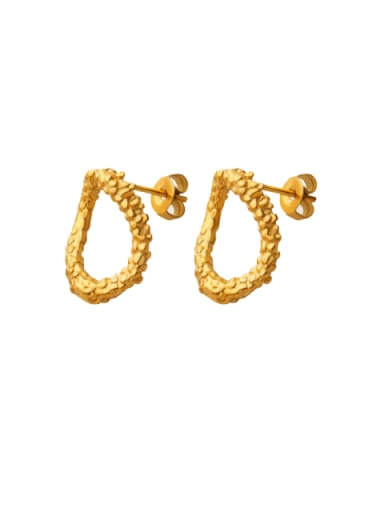 F621 Gold Earrings Titanium Steel Geometric Vintage Stud Earring