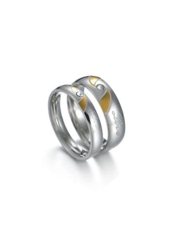 custom Stainless steel Irregular Minimalist Couple Ring