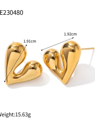 JDE230480 Stainless steel Heart Trend Stud Earring