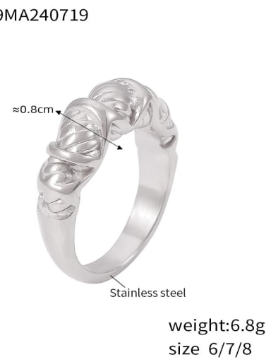 A169 Steel Ring Stainless steel Geometric Trend Band Ring