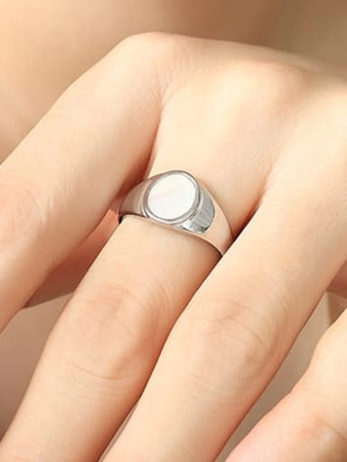 A408 steel ring Titanium Steel Shell Geometric Minimalist Band Ring