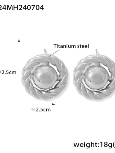 F124 steel color Titanium Steel Geometric Trend Stud Earring