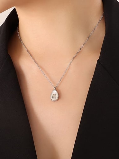 P261 Steel Necklace 40+ 5cm Titanium Steel Shell Minimalist Water Drop  Earring and Necklace Set