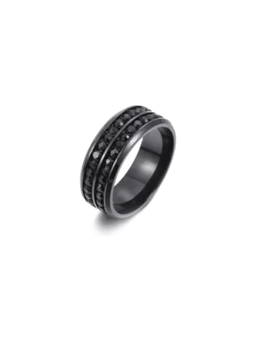 Stainless steel Enamel Rhinestone Geometric Minimalist Band Ring