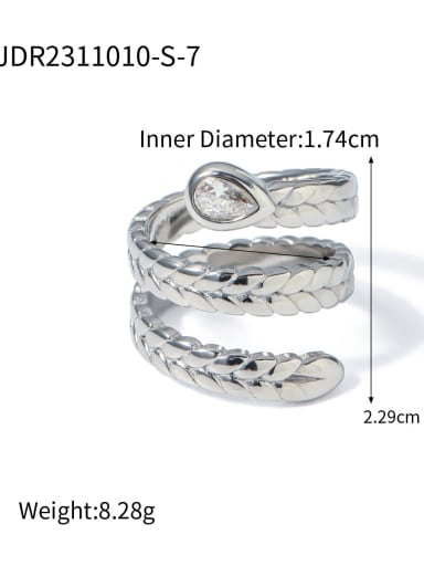 JDR2311010 S 7 Stainless steel Geometric Hip Hop Stackable Ring