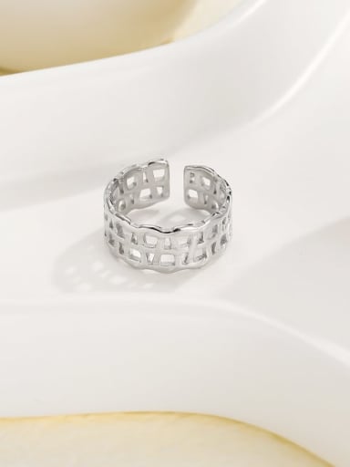 SR22011301S Stainless steel Geometric Vintage Stackable Ring