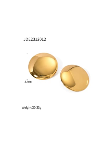 JDE2312012 gold Stainless steel Round Minimalist Stud Earring