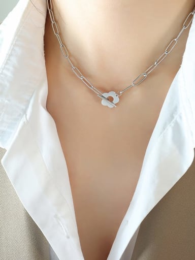 P547 steel necklace 37cm Titanium Steel Minimalist Irregular  Bracelet and Necklace Set