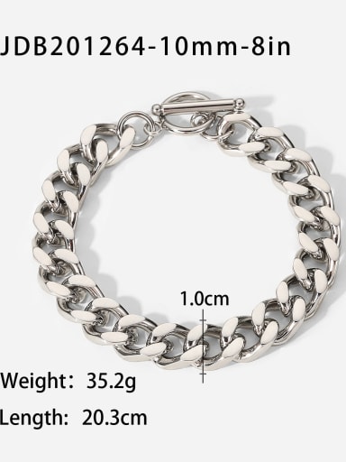 JDB201264 10mm 8in Stainless steel Geometric Vintage Link Bracelet