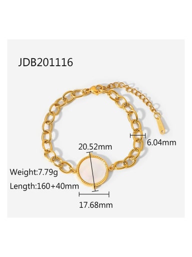 Stainless steel Shell Round Dainty Link Bracelet