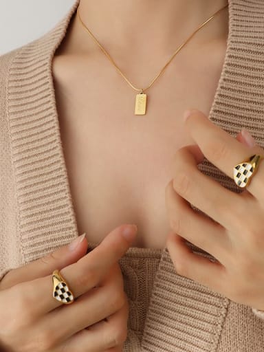 P488 gold necklace 40 +5cm Titanium Steel Geometric Minimalist Necklace