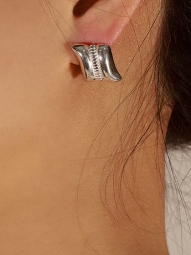 F1237 Steel Earrings Titanium Steel Geometric Hip Hop Stud Earring