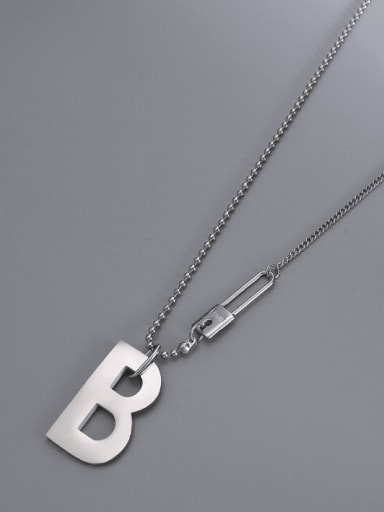 Titanium 316L Stainless Steel Letter Hip Hop Necklace with e-coated waterproof