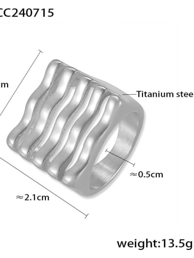 A622 Steel Ring Titanium Steel Geometric Trend Band Ring