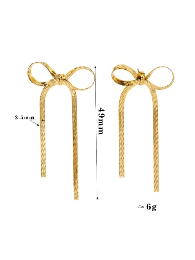 Gold Earrings KDE2587 Stainless steel Vintage Bowknot Steel Earring Bracelet and Necklace Set