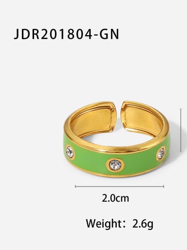 JDR201804 GN Stainless steel Enamel Geometric Minimalist Band Ring