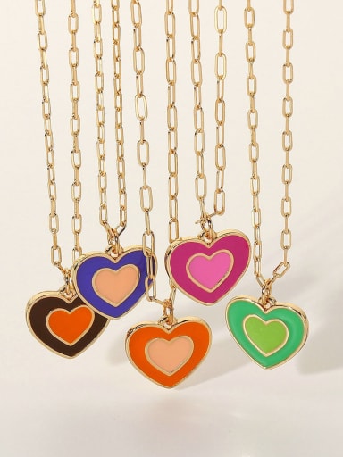 Alloy Enamel Heart Trend Necklace